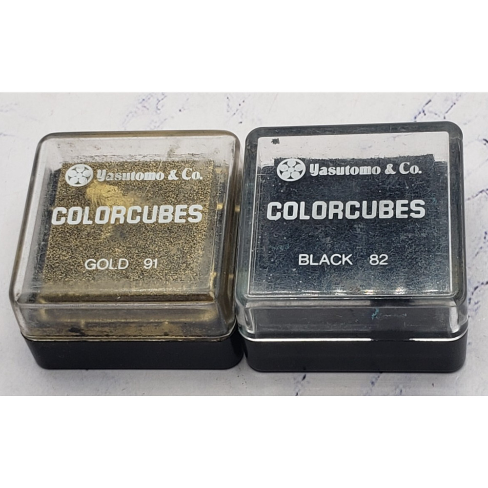 Yatsutomo ColorCubes Lot of 2 Black and Gold Color Cube Stamping Colors